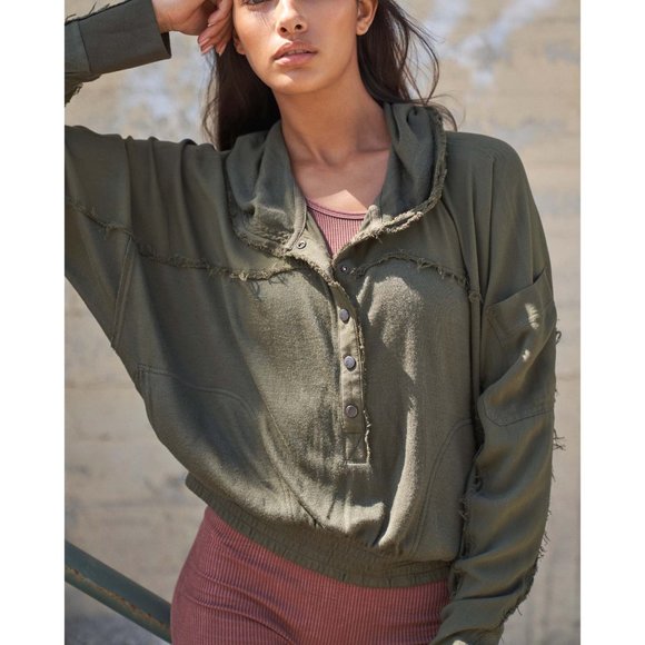 Free People Tops - NWT FP Movement Windy Meadow Hoodie / Cargo Khaki